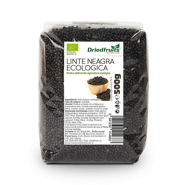 Linte neagra BIO Driedfruits – 500 g Dried Fruits Cereale & Leguminoase & Seminte